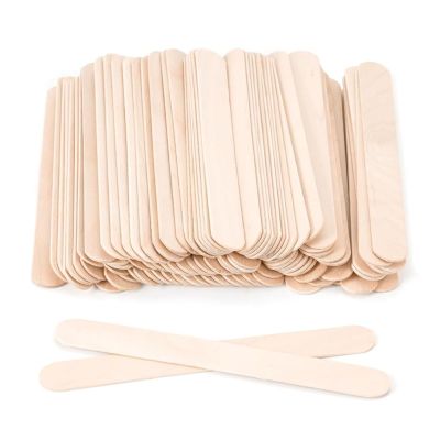 Pongnas 100 Pcs Wax Sticks, Wooden Head Waxing Spatulas for Hair Removal