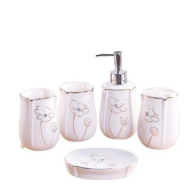 Bathroom Five-piece Ceramic Toiletries Set Wedding Gift