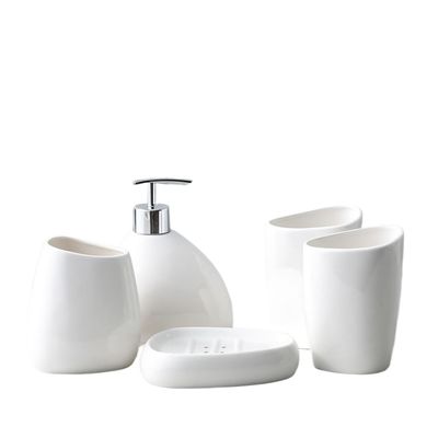 White Porcelain Sanitary Ware Five-piece Suite Hotel Bathroom Toiletries Gargle Cup