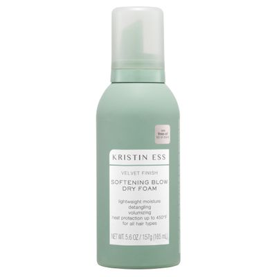 Kristin Ess Heat Protectant Hair Mousse for Women, 4-in-1 Volumizing Styling Foam for Blow Out that Softens, Detangles, Adds Shine and Reduces Frizz for Long Lasting Hairstyle for Fine to Curly Hair