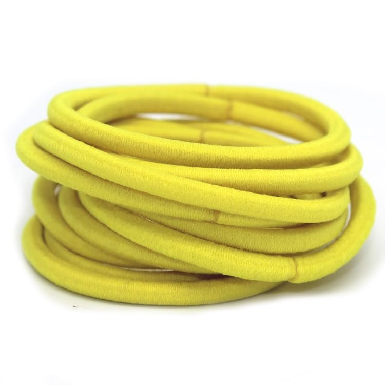 Wetco 4 mm Elastic Bands Hair Ties Children Rubber hair headbands - 10 Pcs (Yellow)