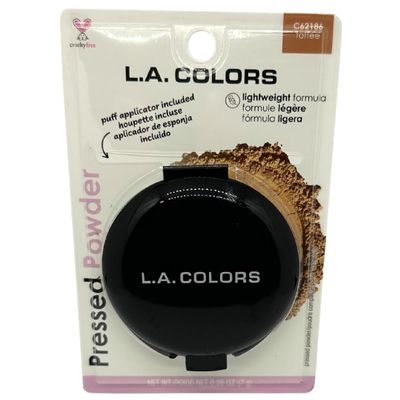 LA Colors Pressed Powder Compact Matte Shine Control Face Powder with Mirror & Applicator Smooth Natural Finish Toffee