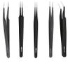 5-Piece Precision Tweezers Set with Case ESD Anti-Static, Pointed, Slant, & Angled Tips for Beauty, Eyelash Extension, Ingrown Hair Removal, Craft, Jewelry, Electronics Repair, Soldering view 1