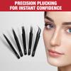 5-Piece Precision Tweezers Set with Case ESD Anti-Static, Pointed, Slant, & Angled Tips for Beauty, Eyelash Extension, Ingrown Hair Removal, Craft, Jewelry, Electronics Repair, Soldering view 2