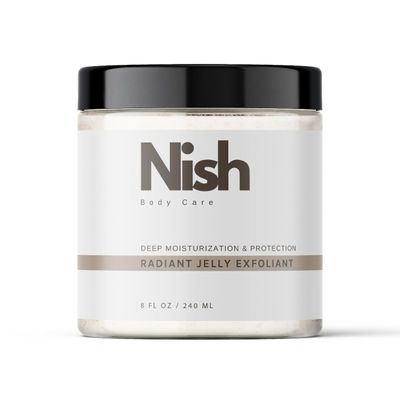 NISH body care Radiant Jelly Exfoliant An Antioxidant Jelly Scrub With Green And White Tea That Smooths, Hydrates, And Protects Skin, Infused With Mint And Eucalyptus For A Radiant Glow (8 Fl Oz)