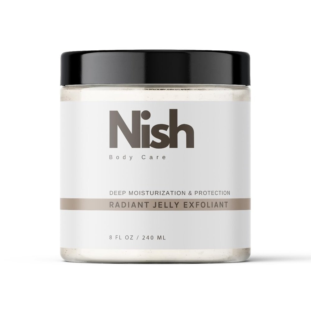 NISH body care Radiant Jelly Exfoliant An Antioxidant Jelly Scrub With Green And White Tea That Smooths, Hydrates, And Protects Skin, Infused With Mint And Eucalyptus For A Radiant Glow (8 Fl Oz)