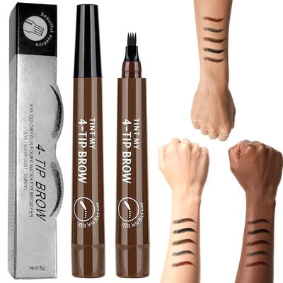 2PC Microblading Eyebrow Pencil Waterproof & Ultra-Fine Tip - Eyebrow Pen for Natural Hair-Like Strokes, Brow Pencil with Smudge-Proof Long Lasting Formula for All-Day Wear