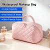 Apptmant Handbag for Women's Bag, Petition Makeup Bag, Travel Bag, Petition Makeup Bag, For Toiletries & Brushes Large Capacity With Compartments (PINK) view 2