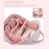 Apptmant Handbag for Women's Bag, Petition Makeup Bag, Travel Bag, Petition Makeup Bag, For Toiletries & Brushes Large Capacity With Compartments (PINK) view 3