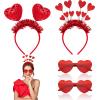 FASOTY Valentines Day Heart Headbands for Women, Sequins Headband and Heart Sunglasses, Sparkly Hair Accessories for Valentine's Party, Bachelorette, Holiday & Photo Props view 1