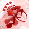 FASOTY Valentines Day Heart Headbands for Women, Sequins Headband and Heart Sunglasses, Sparkly Hair Accessories for Valentine's Party, Bachelorette, Holiday & Photo Props view 2
