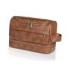 Toiletry Bag for Men,Large Leather Travel Pouch Bag with Hanging hook view 1