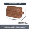 Toiletry Bag for Men,Large Leather Travel Pouch Bag with Hanging hook view 2