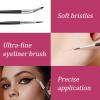 13 Pcs Thin Eyeliner Brush, 5Pcs Fine Point and 8Pcs Bent Eyeliner Brushes Portable Precision Gel Eye Liner Brush for Women view 3