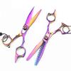 5. inch 440c Steel Rainbow Hair Scissors Cutting Salon Barber thinning Shears Hairdressing Set view 1