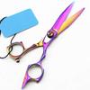 5. inch 440c Steel Rainbow Hair Scissors Cutting Salon Barber thinning Shears Hairdressing Set view 2