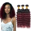 GLSMOSNW 1B/99j Human Hair 1b Burgundy Deep Wave Bundles 12 14 16 Inch view 1
