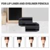 TEHAUX 3Pcs Makeup Pencil Sharpener with Detachable Lid Dual Brow Pencil Sharpener for Precise Four-style Nib Sharpening Anti-chipping Cosmetic Tool in Black view 3