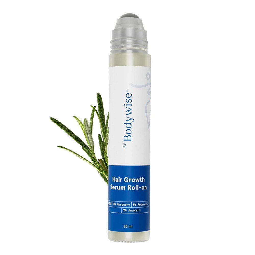 Be..Bodywise Rosemary Hair Growth Serum (Roll On) | 3% Redensyl & 2% Anagain | Hair fall control serum for Women & Men | Promotes Hair Growth & Stimulates Hair Follicles | For All Hair Types | 25ml