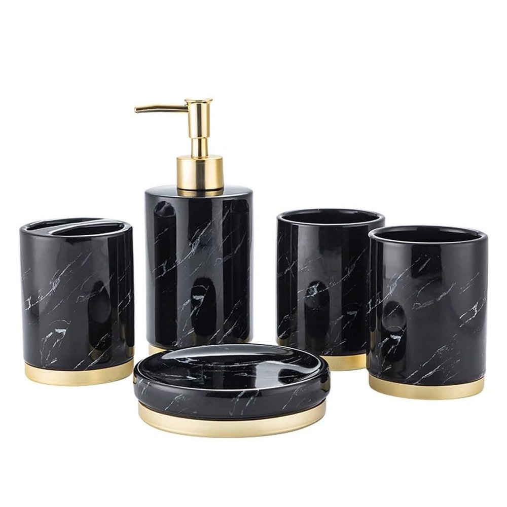 Ceramic Bathroom Toiletries Set Marble Accessories