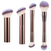 4 Pcs Face Makeup Brushes Double-ended Kabuki Contour Brush Soft Foundation Makeup Brush for Liquid Concealer Cream Cosmetics Blending Blush(Coffee) view 1