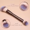 4 Pcs Face Makeup Brushes Double-ended Kabuki Contour Brush Soft Foundation Makeup Brush for Liquid Concealer Cream Cosmetics Blending Blush(Coffee) view 4