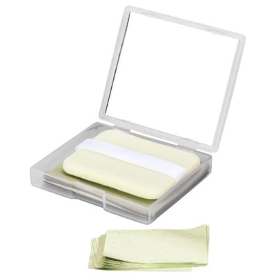 TEHAUX Oil Blotting Sheets for Face with Mirror Puff Absorbing Pads for Oily Skin to Remove Excess Shine Portable and Gentle Skin