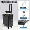 AXGCAA Tattoo Travel Case, Portable Trolley Station with 3 Drawers and Adjustable Armrest Stand, 2 in 1 Tattoo Work Station, Makeup Train Case, for Professional Make-up Artists view 4