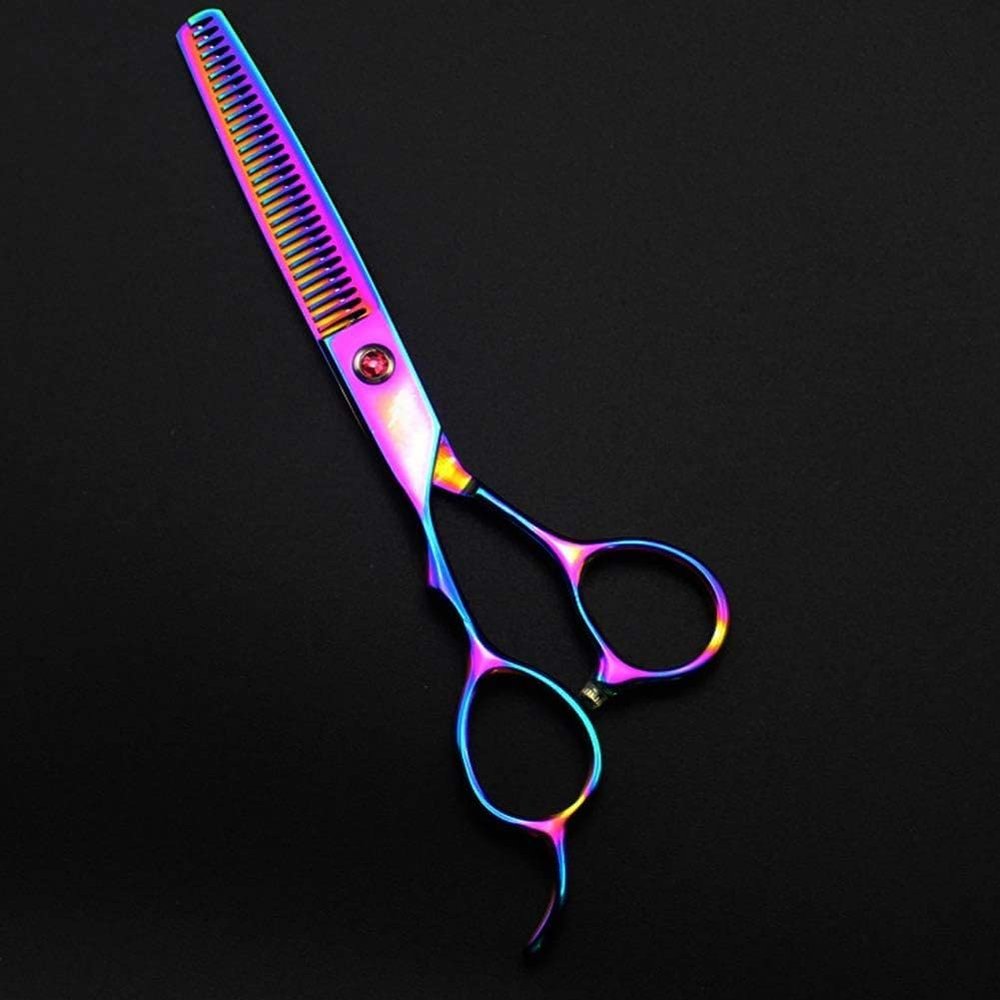 Left-Handed Thinning Barber Haircut Professional Scissors Hairdressing,Pet Dog Grooming Curved Cut Hair Shears