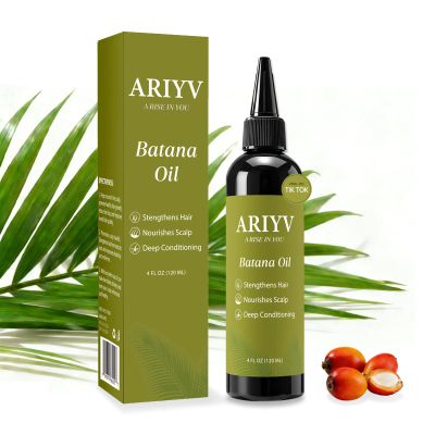ARIYV 100% Pure Raw Batana Oil - Non-Greasy Scalp Care for Visibly Thicker-Looking Hair & Deep Moisture - Lightweight Formula for Damaged Strands, 4.06 fl oz