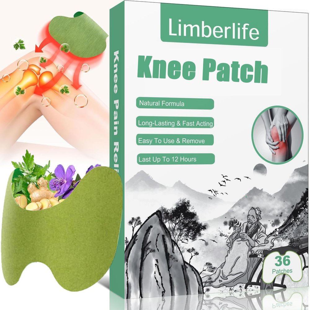 Limberlife Knee Patch, 36Pcs Natural Knee Patch, Wormwood Knee Patches for Back, Warming Herbal Patches for Knee Neck Shoulder