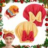 2PCS Microfiber Hair Drying Caps,Soft Bow Tie Wet Hair Towel Wrap for Women Wet Hair Quick-Drying Hair Towels,Christmas Absorbent Hair Towel Wrap for Party Favors Goody Bag Filler. (Red+Yellow) view 1