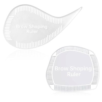 2-Piece Teardrop Eyebrow Mapping Ruler, Acrylic 2-in-1 Brow Stencil & Eyeliner Guide Tool for Microblading, Permanent Makeup & Daily Use for Professionals & Beginners