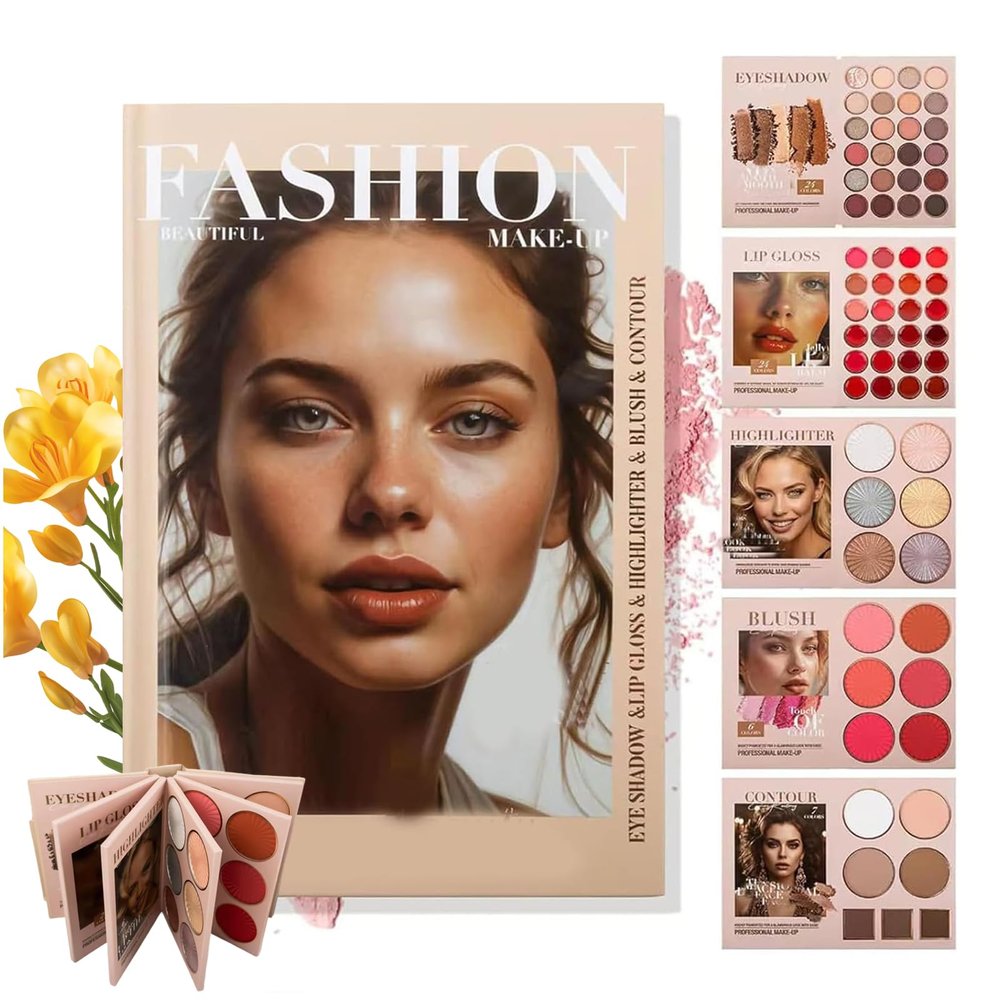 5 Layer Makeup Book Palette with 67 Pro Shades, 2026 Upgraded 24-Color Eyeshadow Palette, Long Lasting High Pigment Eye Shadow & Highlighter & Blush for Women