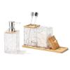 Bathroom Soap Dispenser Toothbrush Holder Cotton Swab Tray Toiletry Set view 2