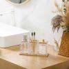 Bathroom Soap Dispenser Toothbrush Holder Cotton Swab Tray Toiletry Set view 3