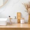 Bathroom Soap Dispenser Toothbrush Holder Cotton Swab Tray Toiletry Set view 4