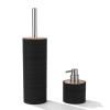 Bathroom Set Flip Bin Soap Dispenser Cotton Swab Box Toothbrush Holder view 3