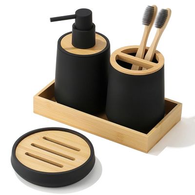 Lotion Bottle Toothbrush Holder Soap Tray Toilet Organizer Bathroom Set