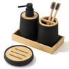 Lotion Bottle Toothbrush Holder Soap Tray Toilet Organizer Bathroom Set view 1