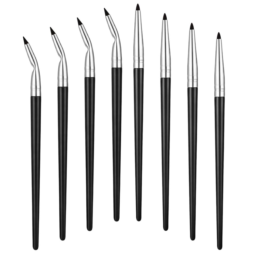 8 Pcs Eyeliner Brushes Fine Point Liner Brush Makeup Brushes Portable for Beauty Eye Liner Tool Accurately Apply Gel Elbows Straight Heads
