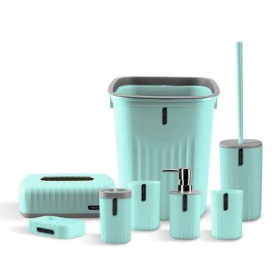Hotel Home Bathroom Wash Pattern Eight-piece Solid Color Supplies Set