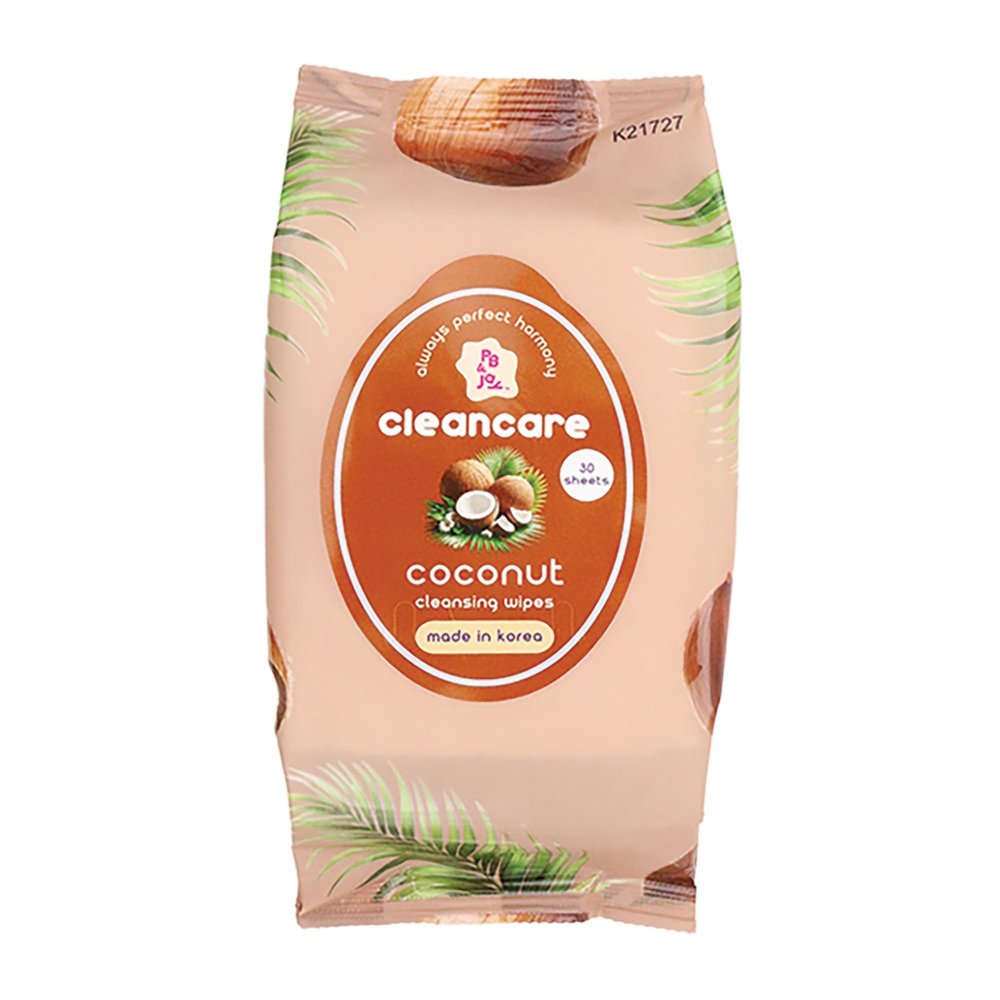 PB & JAY Cleancare Cleansing Wipes  30 Count  Makeup Remover or Deep Moisture & Silky Soft Skin  Hydrating Korean Face Wipes for Sensitive Skin (Coconut)