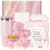 Mothers Day & Birthday Gifts for Women - Tova's Creations 13-Piece Strawberry Daiquiri Spa Gift Basket with 40 OZ Tumbler & Luxury Flannel Blanket for Mom, Wife, Grandma view 1