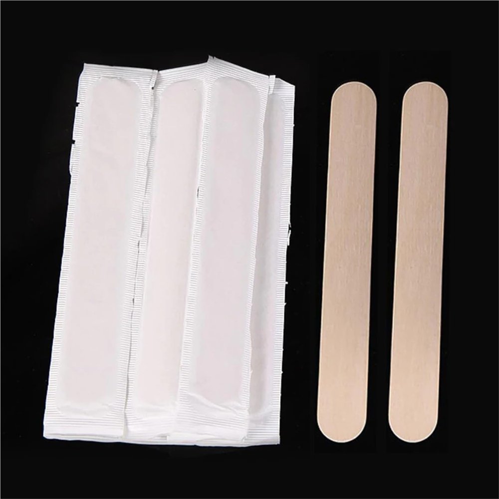 Wooden Wax Sticks 200pcs Tattoo Waxing Stick Disposable Tongue Depressor Wooden Sterilization Tattoo Repair Cream Removal Beauty Bar Body Tool