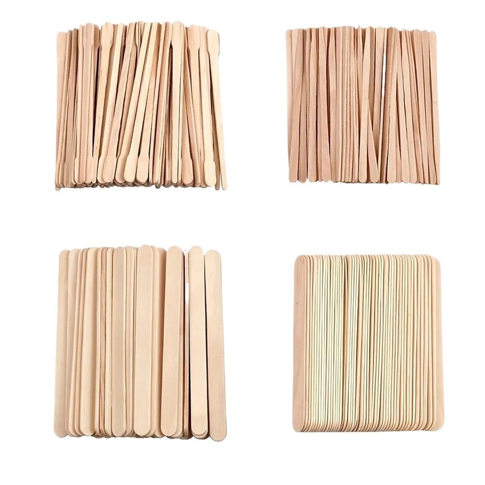 Wooden Wax Sticks 500pcs Wooden Wax Sticks Multi-Purpose Waxing Sticks Spatulas For Hair Removal Wooden Craft Sticks Suit Stirring