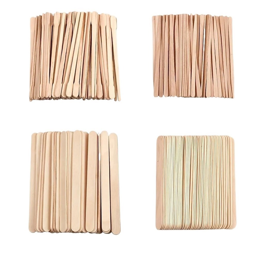 Wooden Wax Sticks 1000Pcs Wooden Hair Removal Stick Face Wax Sticks Depilation Spatula Body Applicator Smooth Tongue Depressor Beauty Tools(2set1000pcs)