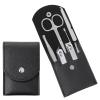 7 Pcs Travel Manicure Set Nail Clipper Set Gifts for Men & Women Fingernail Grooming Kit, Travel Clipper Kit with Nail Care Tools Beauty Scissors Tweezers PU Black Leather Pouch view 1