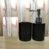 Bright Black Bathroom Supplies Three-piece Toiletry Set European Dispenser Bottle Mouthwash Cup Soap view 2