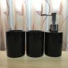 Bright Black Bathroom Supplies Three-piece Toiletry Set European Dispenser Bottle Mouthwash Cup Soap view 3